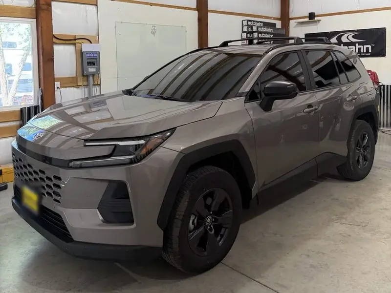 Toyota RAV4 with tinted windows inside the V3 Tinting shop